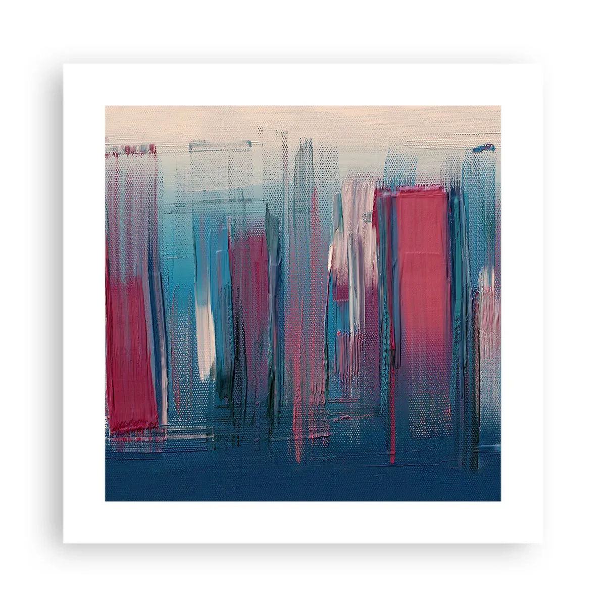 Póster - Composición vertical en azul y rojo - 40x40 cm