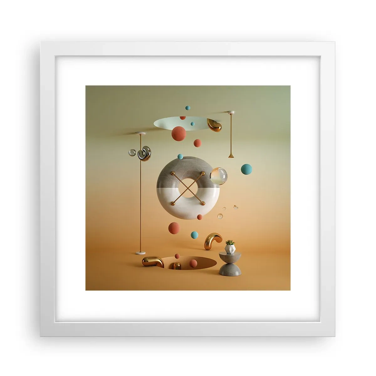 Póster en marco blanco - Todo puede suceder - 30x30 cm