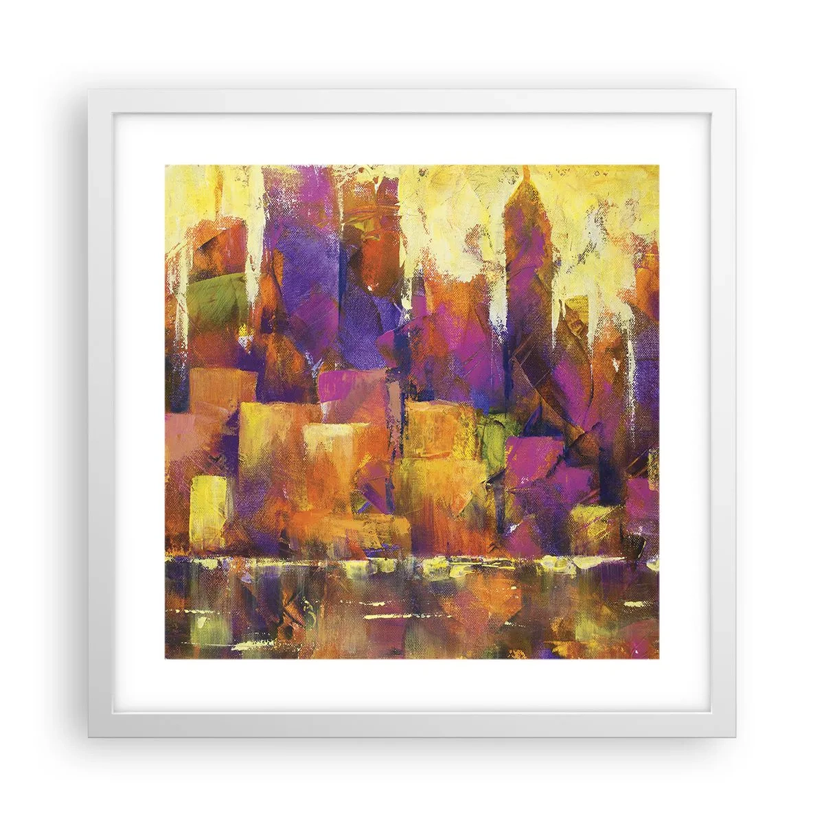 Póster en marco blanco - Composición metropolitana - 40x40 cm