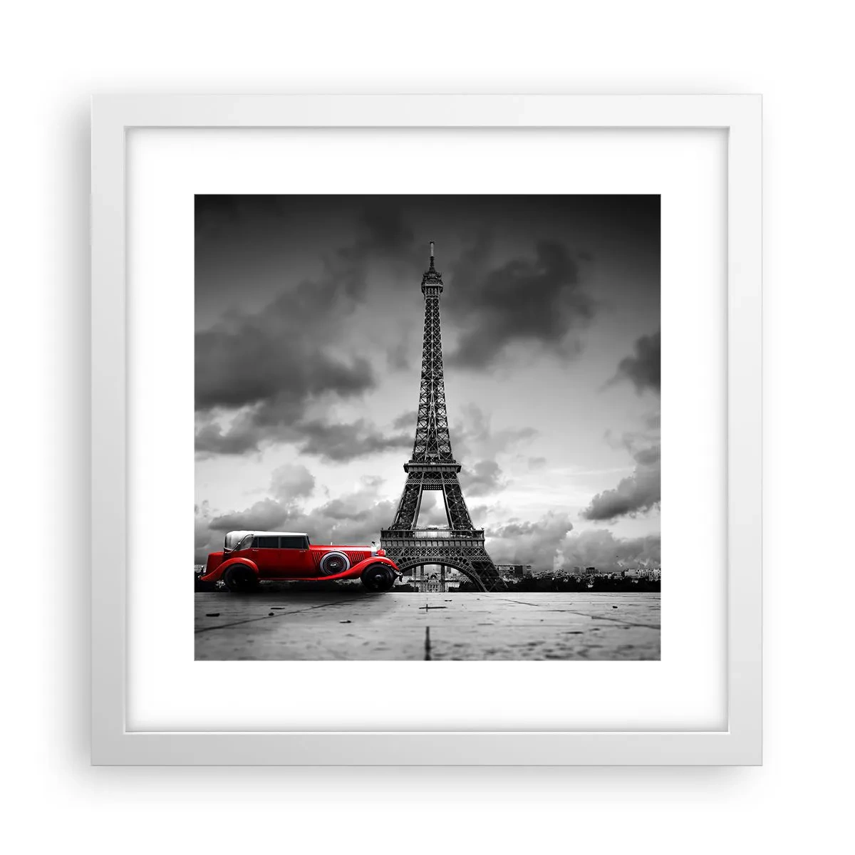 Póster en marco blanco - No hace mucho tiempo, en París - 30x30 cm