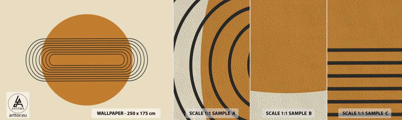 Muestra de fotomural Premium Sand - El plan perfecto - Abstracción, Gráficos, Patrón moderno - 100x30 cm