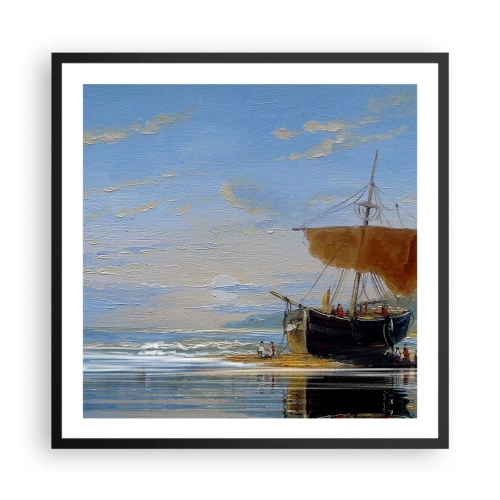 Póster en marco negro - Agua, tierra, aire - 60x60 cm