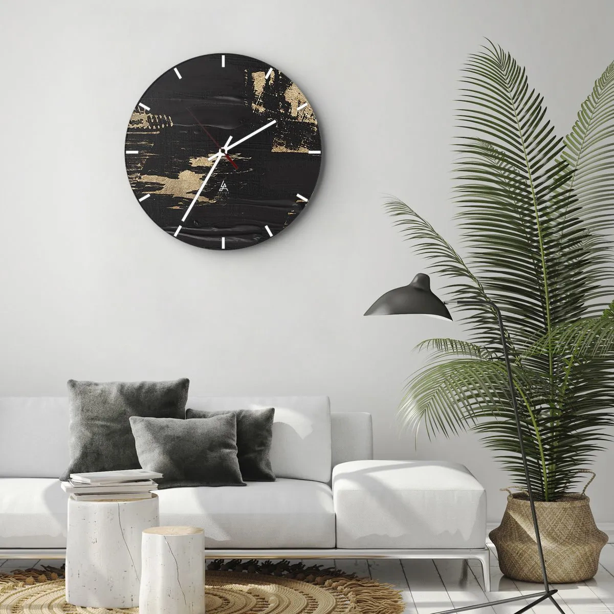Reloj de pared - Reloj de vidrio - Un rastro de tacto - 30x30 cm