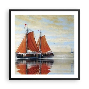 Póster en marco negro - Navega, marinero.... - 60x60 cm