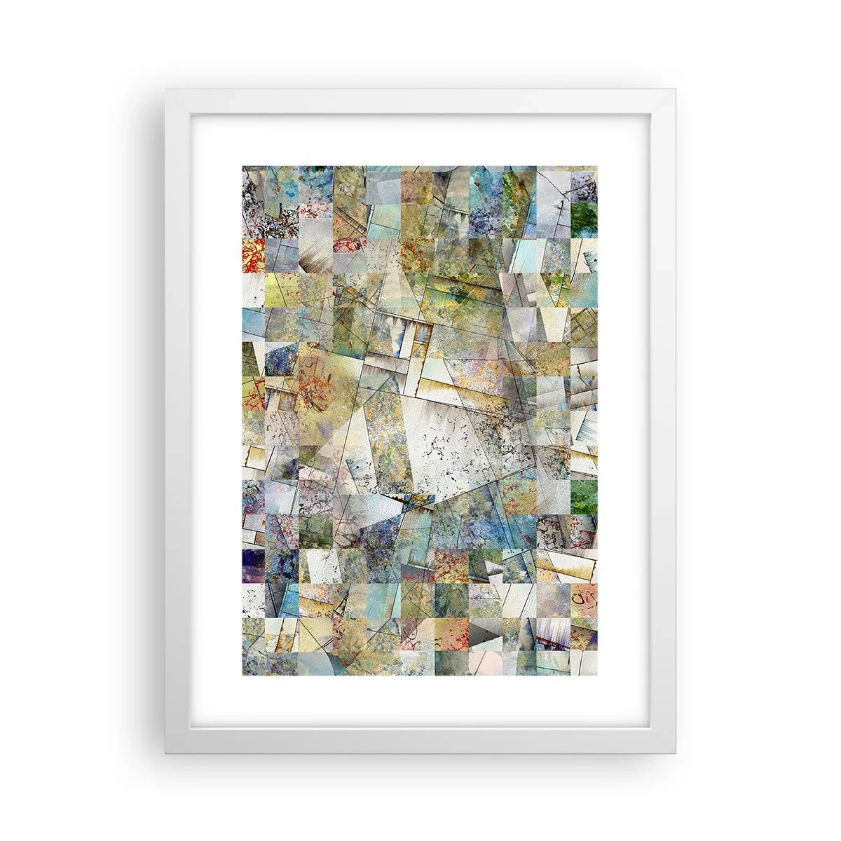 Póster en marco blanco - Remodelación geométrica - 30x40 cm