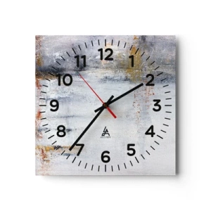 Reloj de pared - Reloj de vidrio - Tras una cortina de aire - 40x40 cm