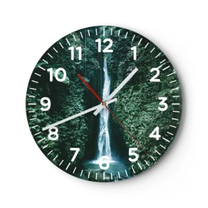 Reloj de pared - Reloj de vidrio - Balneario tropical - 30x30 cm