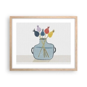 Póster en marco roble claro - Como una semilla de amapola - 50x40 cm