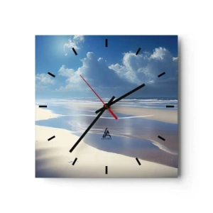 Reloj de pared - Reloj de vidrio - Vacaciones en el paraíso - 40x40 cm