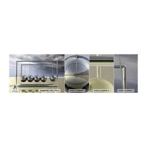 Muestra de fotomural Premium Canvas - La energía del mundo - péndulo de Newton, Física, Abstracción - 100x30 cm