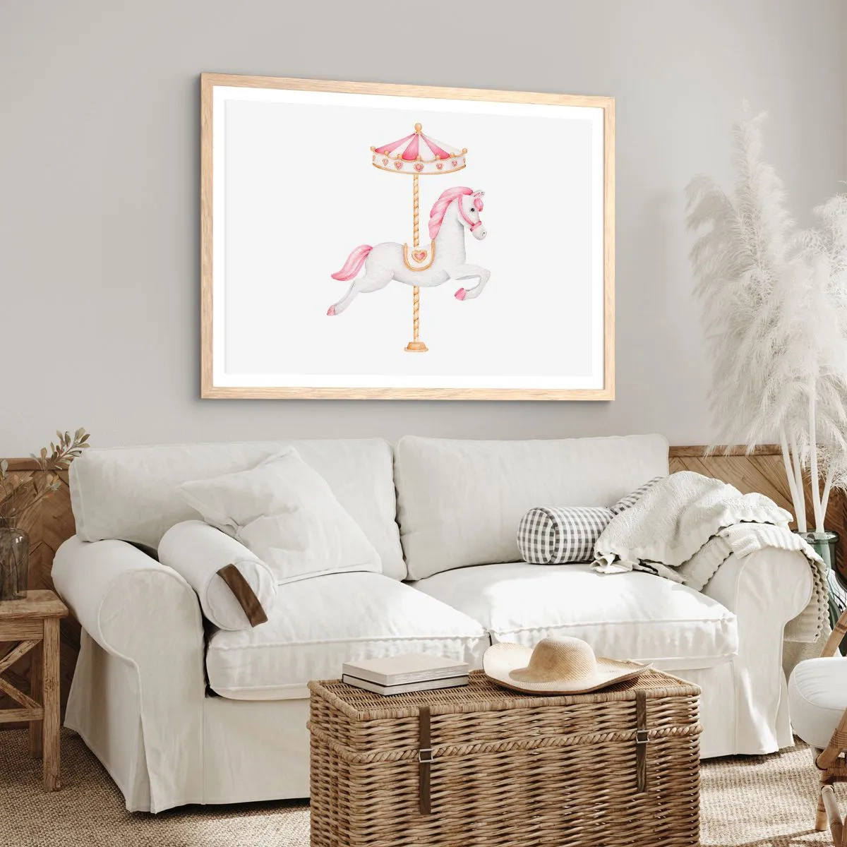 Póster en marco roble claro - Partió al galope - 50x40 cm