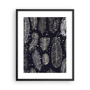 Póster en marco negro - Encaje de plumas - 40x50 cm