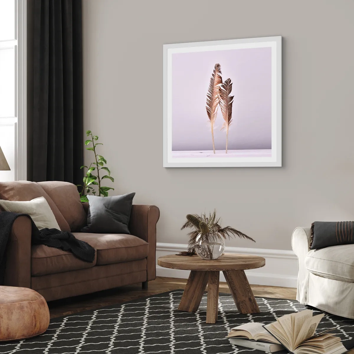 Póster en marco blanco - Contra la nada - 60x60 cm