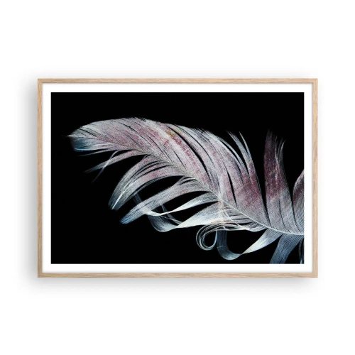 Póster en marco roble claro - Piensa en el tacto - 100x70 cm