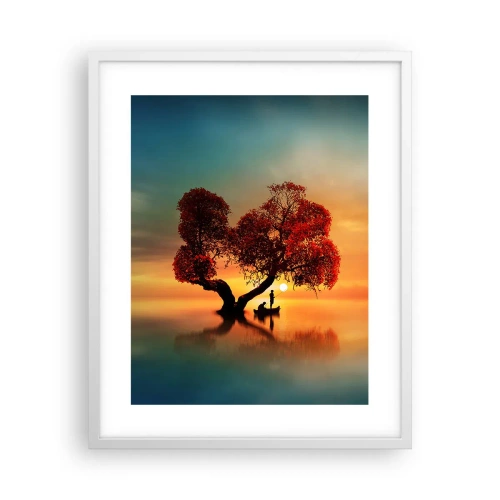 Póster en marco blanco - La lejanía y el silencio del mundo - 40x50 cm