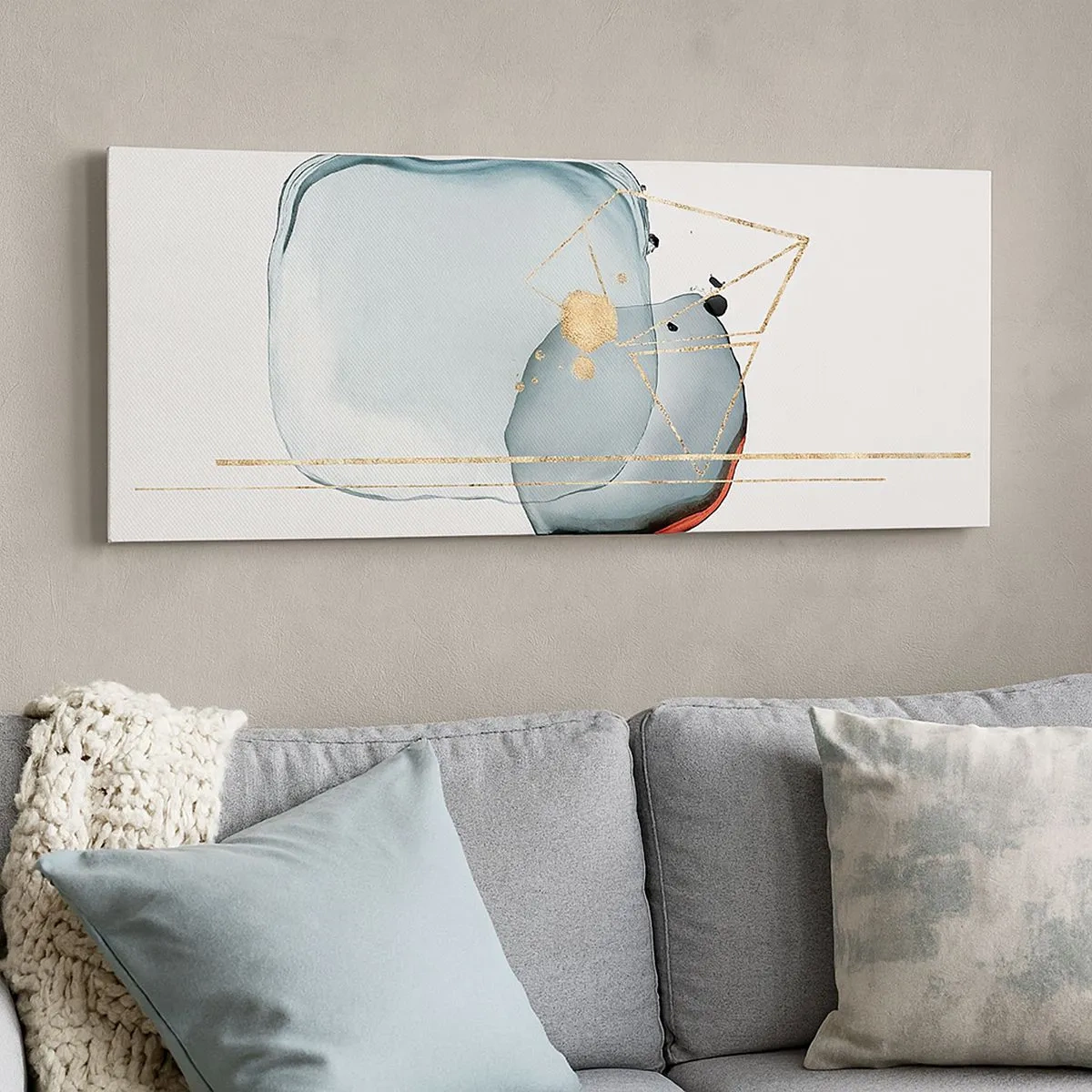 Cuadro sobre lienzo - Impresión de Imagen - Un estudio de gotas - 100x40 cm