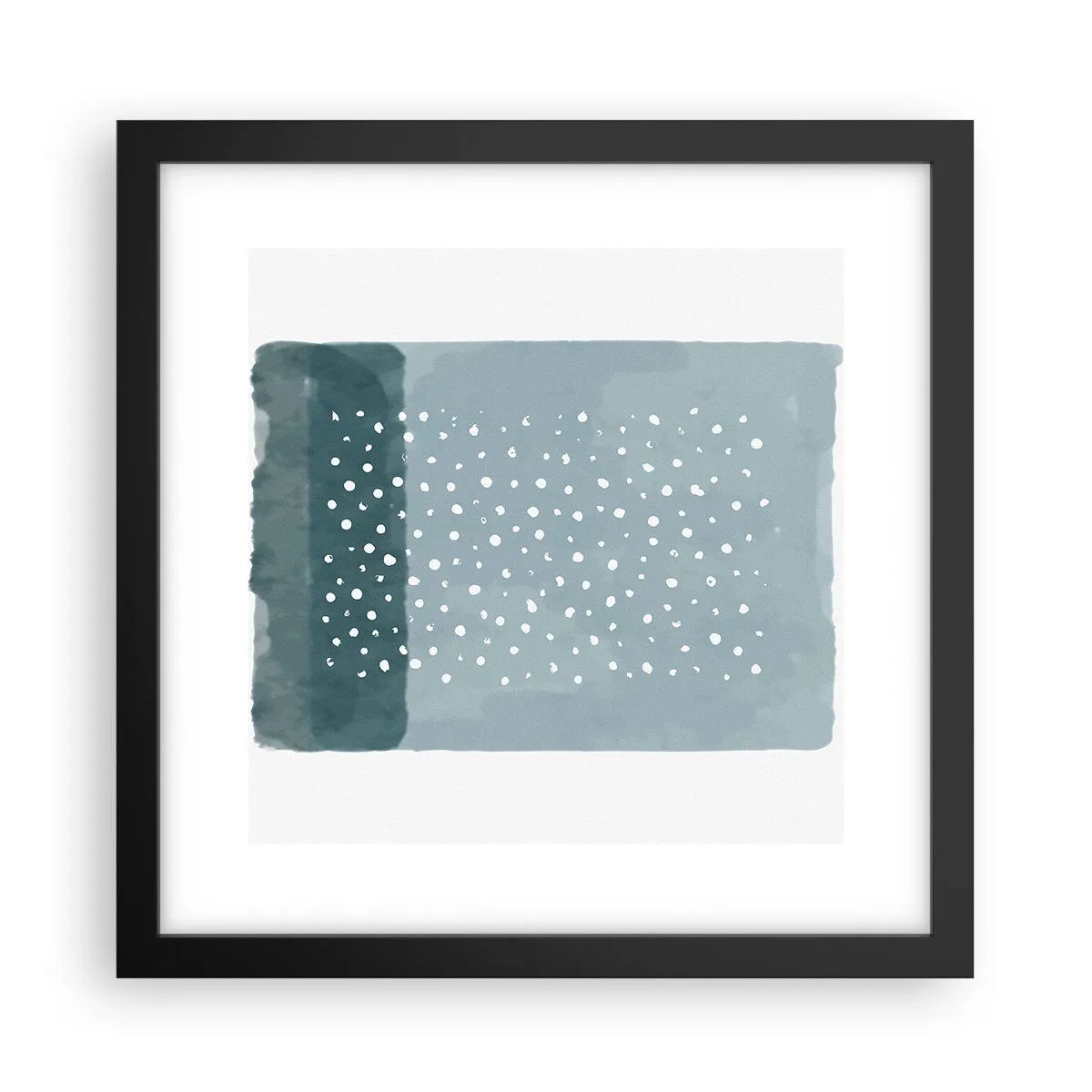 Póster en marco negro - Creación sobre azul - 30x30 cm