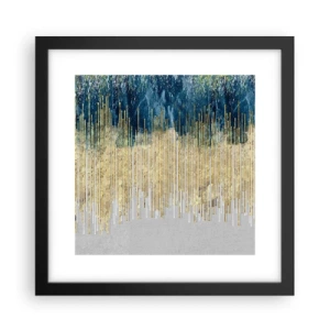 Póster en marco negro - Frontera de líneas doradas - 30x30 cm