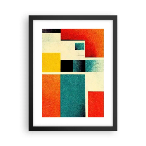 Póster en marco negro - Abstracción geométrica - buena energía - 30x40 cm