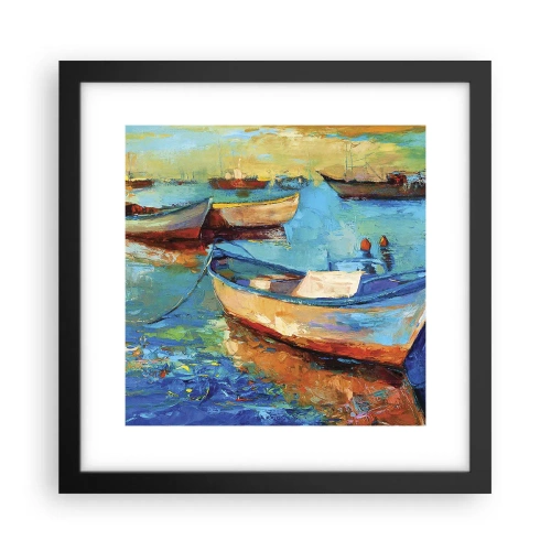 Póster en marco negro - En la bahía sur - 30x30 cm