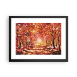 Póster en marco negro - Bosque de cobre - 40x30 cm