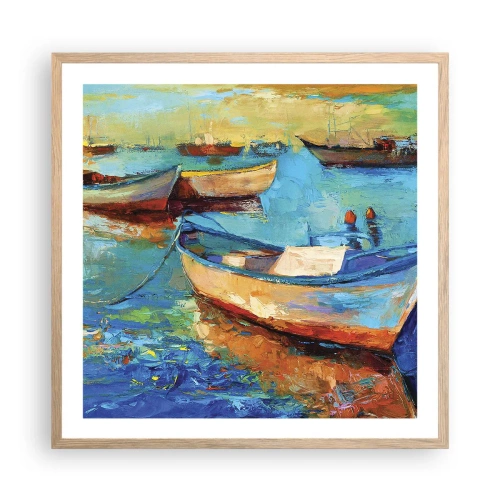 Póster en marco roble claro - En la bahía sur - 60x60 cm