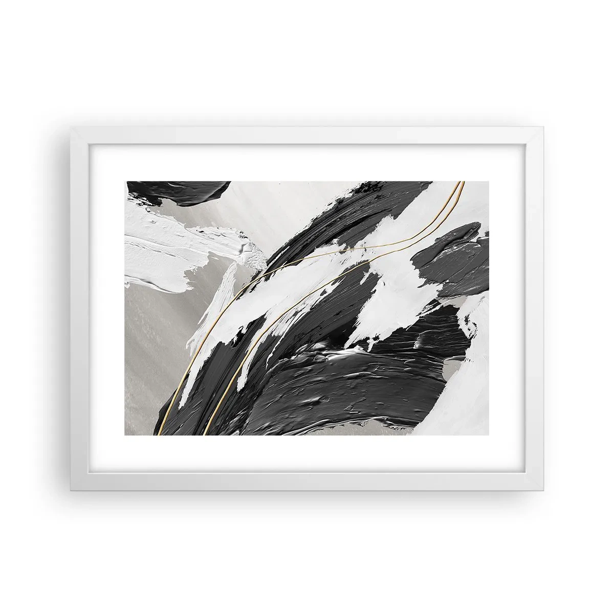 Póster en marco blanco - Abstracción con estilo - 40x30 cm