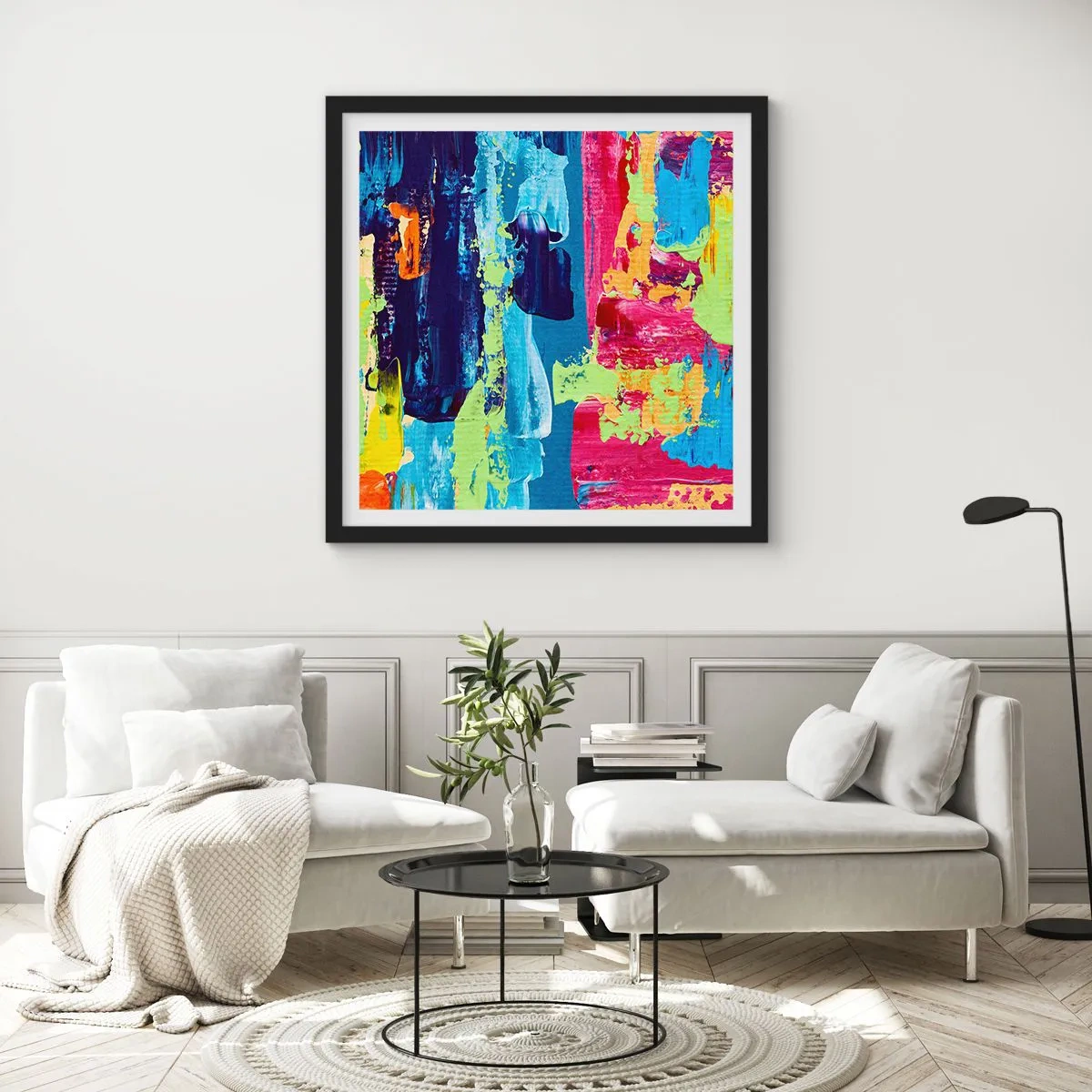 Póster en marco negro - ¡La vida es hermosa! - 30x30 cm