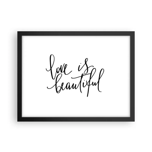 Póster en marco negro - Leer y repetir - 40x30 cm