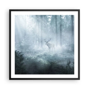 Póster en marco negro - Ronda matutina por la finca - 60x60 cm