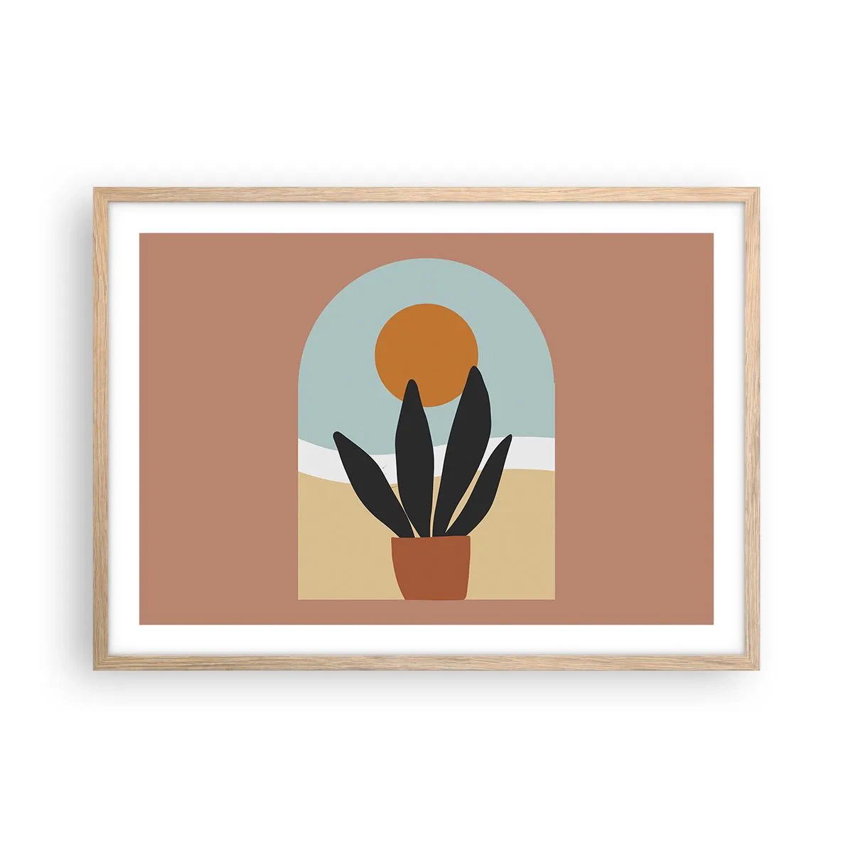 Póster en marco roble claro - Pequeñas alegrías - 70x50 cm