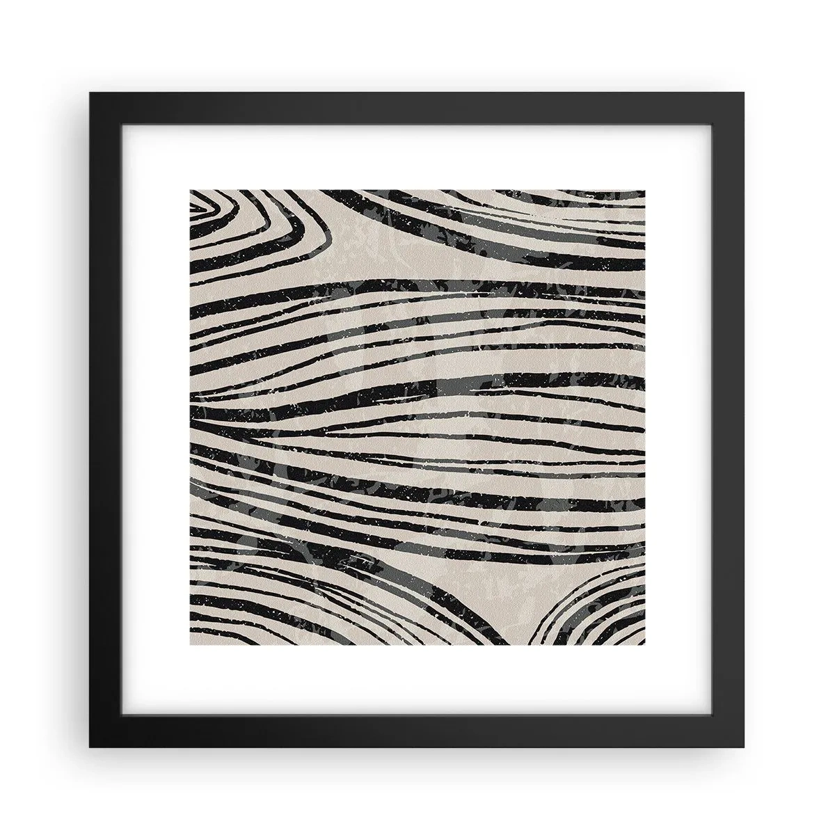 Póster en marco negro - Salpicadura de líneas - 30x30 cm