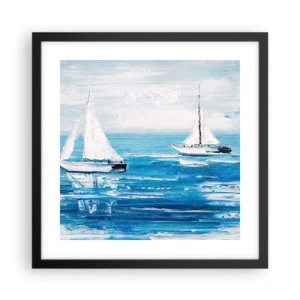 Póster en marco negro - Con un amigo a tu lado - 40x40 cm