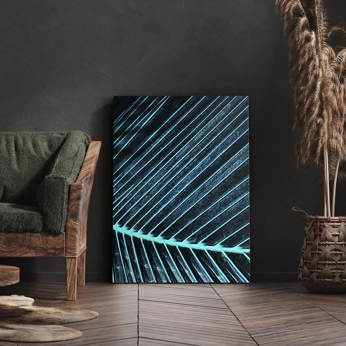 Cuadro sobre lienzo - Impresión de Imagen - La textura del verde - 65x120 cm