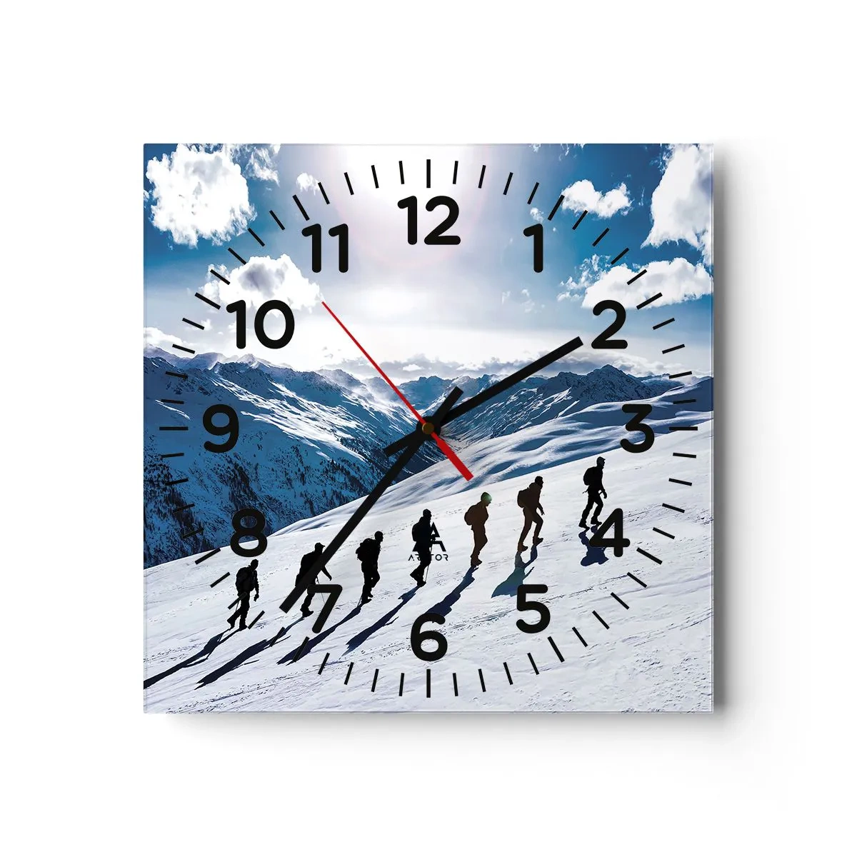 Reloj de pared - Reloj de vidrio - Equipo de conquistadores - 30x30 cm