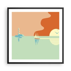 Póster en marco negro - Un paisaje marino perfecto - 60x60 cm