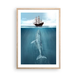 Póster en marco roble claro - Mejor no saber lo que te espera - 50x70 cm