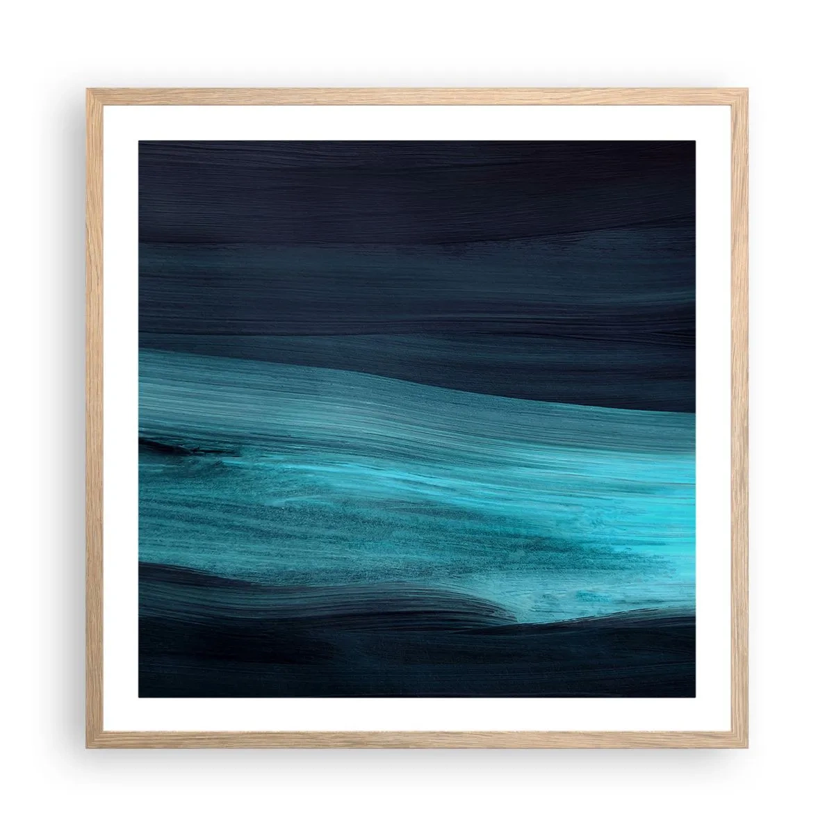 Póster en marco roble claro - Nadar con la corriente - 60x60 cm