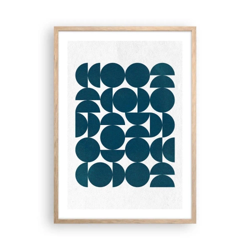 Póster en marco roble claro - Círculos y semicírculos - 50x70 cm
