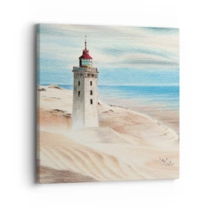 Cuadro sobre lienzo - Impresión de Imagen - Siempre mirando al mar - 30x30 cm