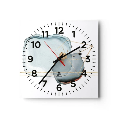 Reloj de pared - Reloj de vidrio - Un estudio de gotas - 30x30 cm
