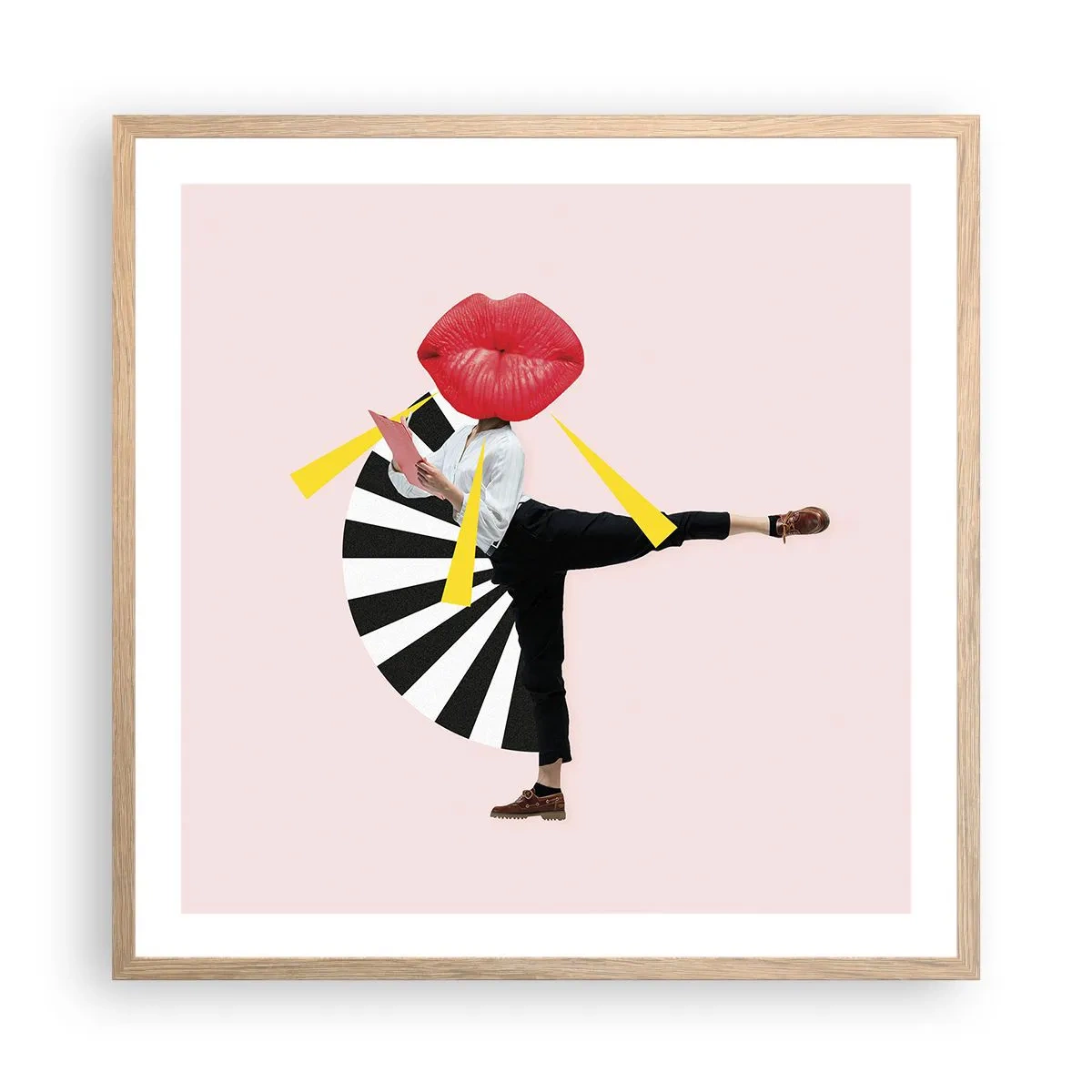 Póster en marco roble claro - Arte pop surrealista - 60x60 cm