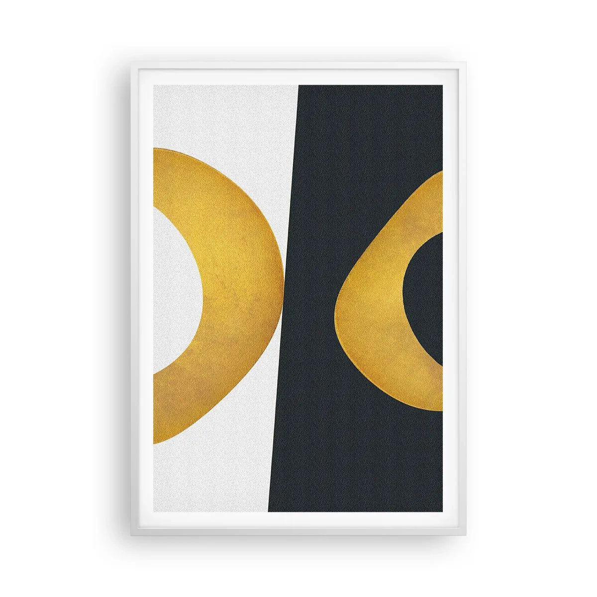 Póster en marco blanco - Blanco, negro, dorado - 70x100 cm
