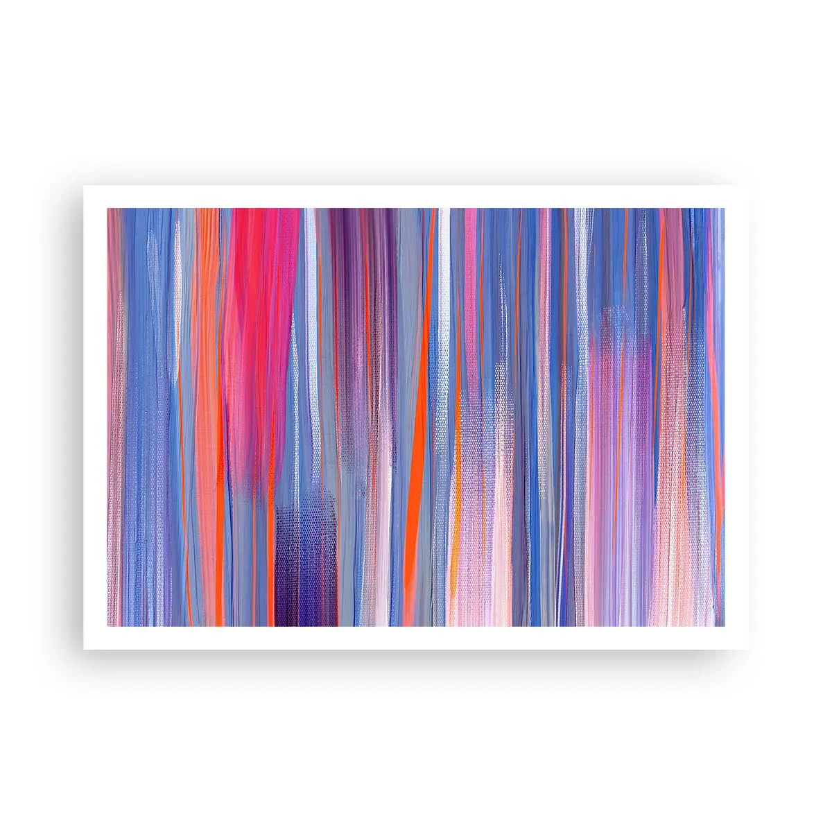 Póster - Líneas verticales abstractas en tonos azul y rosa. - 100x70cm - Ascensión - Decoración de pared moderna para salón y dormitorio ARTTOR