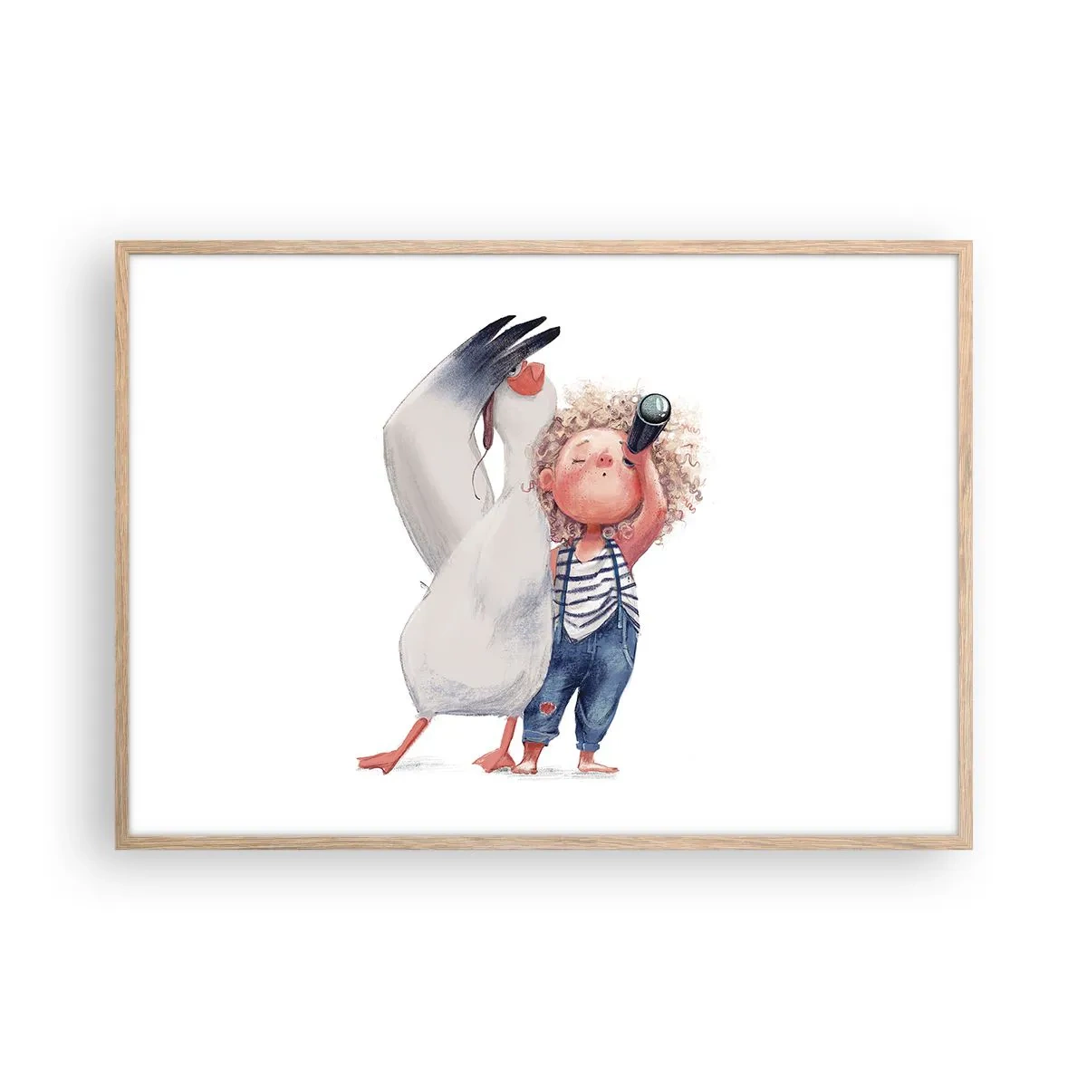 Póster en marco roble claro - Un plan para un gran viaje - 100x70 cm