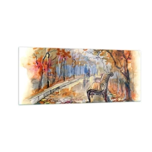 Cuadro sobre vidrio - Impresiones sobre Vidrio - Caminemos juntos hacia el otoño - 100x40 cm