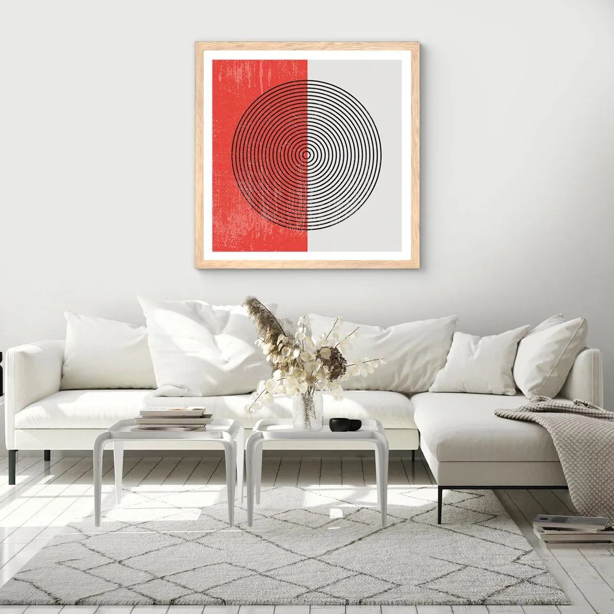 Póster en marco roble claro - En el corazón de la misma - 50x50 cm