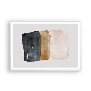 Póster en marco blanco - Una composición de colores tierra - 100x70 cm