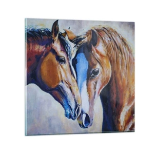 Cuadro sobre vidrio - Impresiones sobre Vidrio - ¿Esto es amistad? ¿Es amor? - 30x30 cm