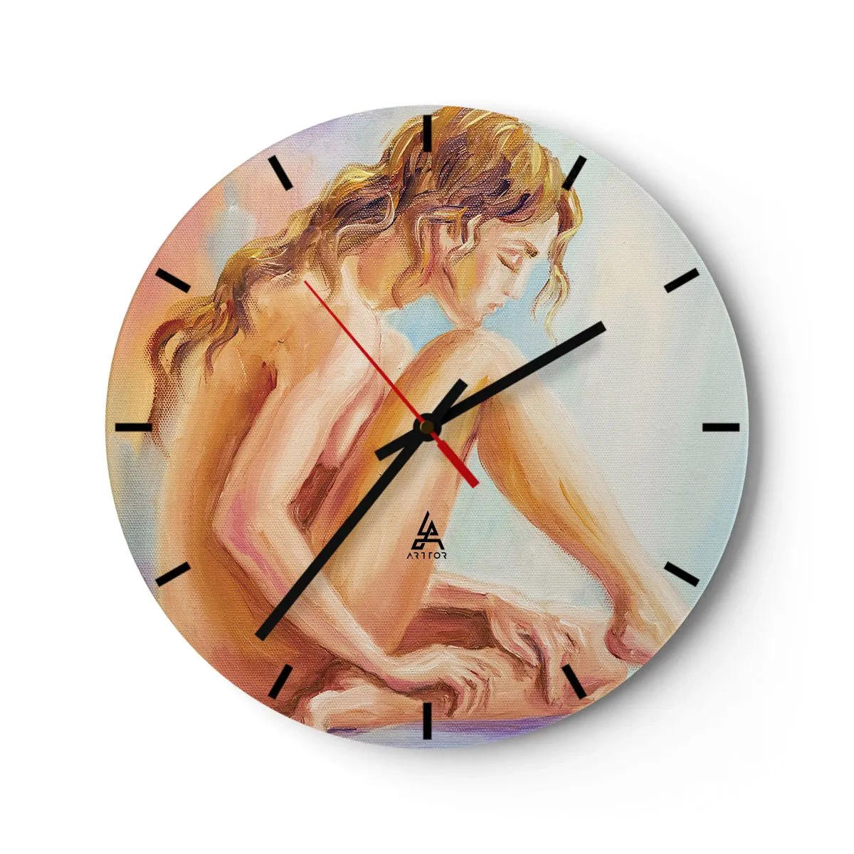 Reloj de pared - Reloj de vidrio - Acto de juventud - 40x40 cm